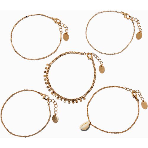 Bracelets de chaîne coquillage et pièce couleur - Lot de 5 - Claire's - Modalova