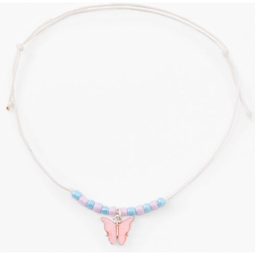 Bracelet de cheville cordon perlé papillon rose - Claire's - Modalova