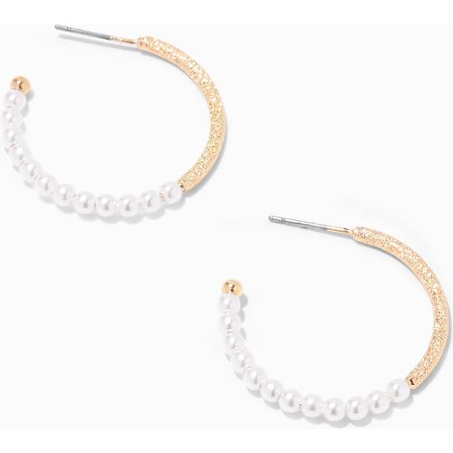 Créoles 30 mm perles d'imitation paillettes couleur - Claire's - Modalova