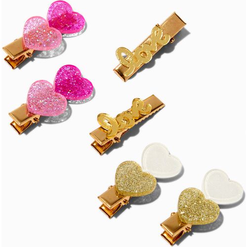 Barrettes Saint-Valentin cœur à cœur Club - Lot de 6 - Claire's - Modalova