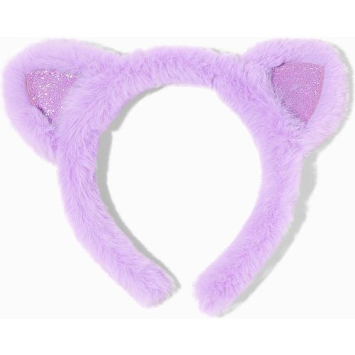 Serre-tête à oreilles de chat à paillettes violettes en peluche Club - Claire's - Modalova