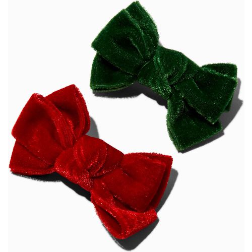 Barrettes à nœud velours et verte - Lot de 2 - Claire's - Modalova