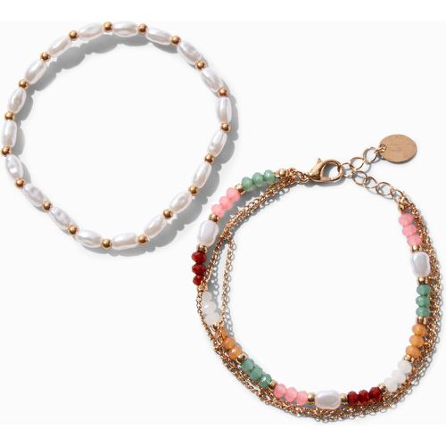 Bracelets multi-rangs perlés perles d'imitation couleur - Lot de 2 - Claire's - Modalova