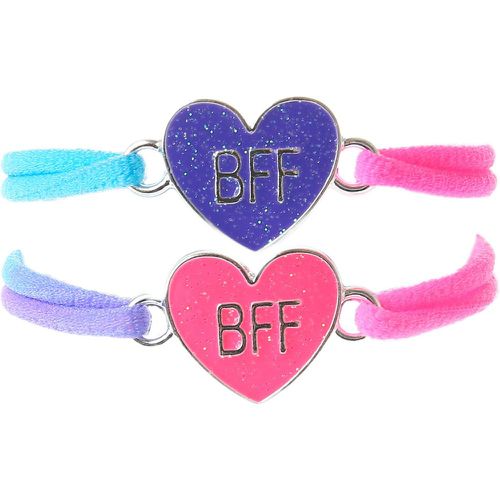 Bracelets d’amitié élastiques cœur à paillettes fluo - Lot de 2 - Claire's - Modalova