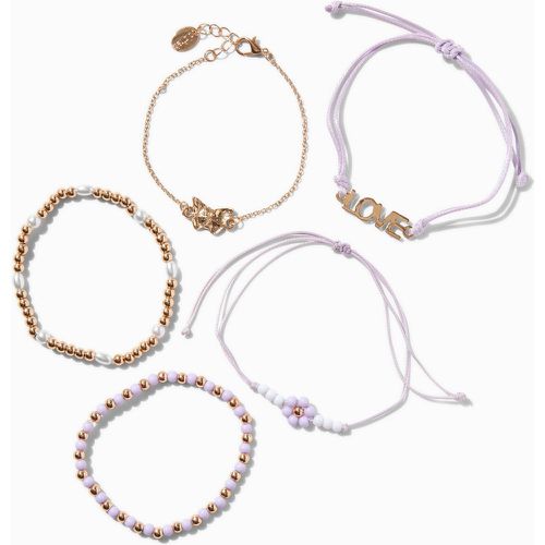 Lot de bracelets fleurs « Love » - Lot de 5 - Claire's - Modalova