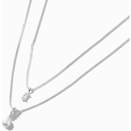 Collier multi-rangs perle d'imitation et zircon cubique double couleur - Claire's - Modalova