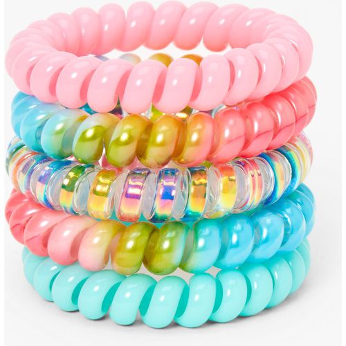 Bracelets torsadés holographiques arc-en-ciel pastel Club - Lot de 5 - Claire's - Modalova