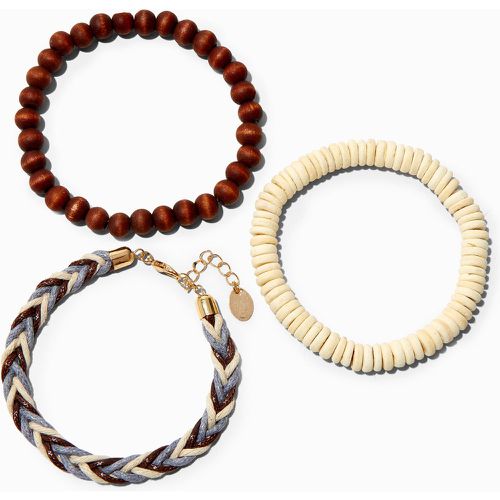 Bracelets tressés et perlés en bois d’imitation - Lot de 3 - Claire's - Modalova