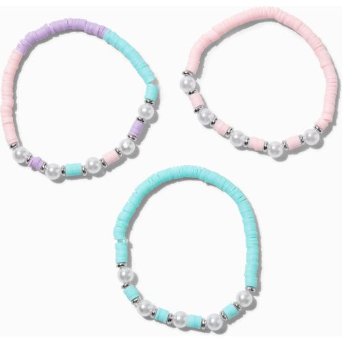 Bracelets élastiques perlés disque pastel perle d'imitation Club - Lot de 3 - Claire's - Modalova