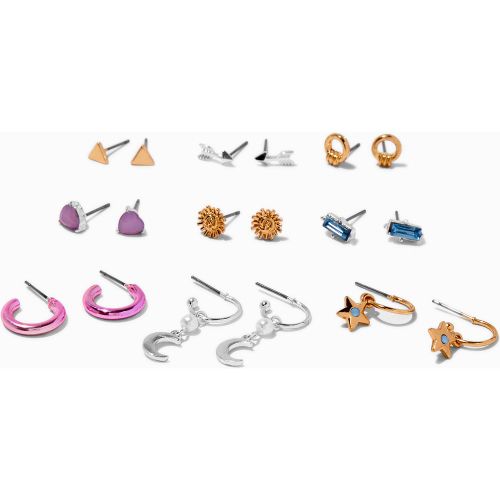 Boucles d’oreilles ornées de strass en métaux mixtes - Lot de 9 - Claire's - Modalova