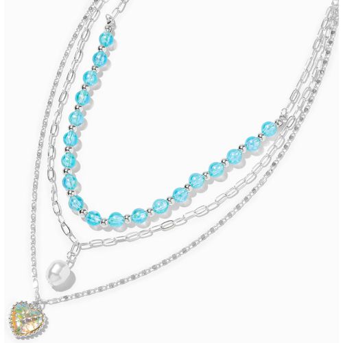 Collier à pendentif multi-rangs perles d'imitation et écailles de sirène iridescent - Claire's - Modalova