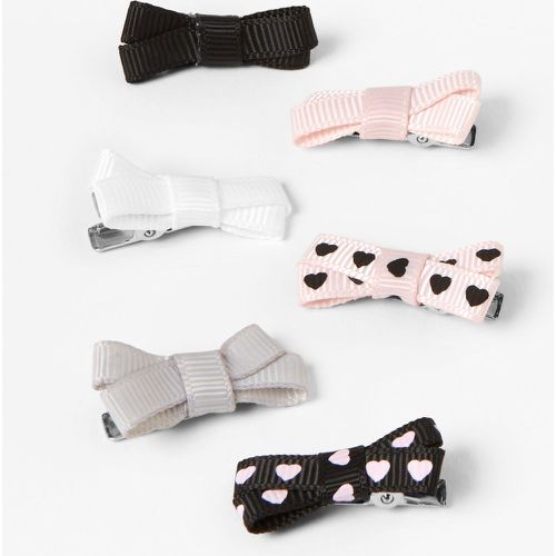 Barrettes à nœud à pois cœur Club - Lot de 6 - Claire's - Modalova