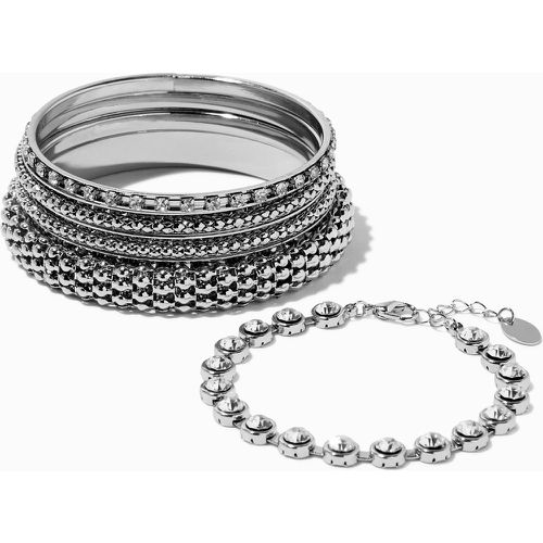 Bracelets fins bangle perlés rhodiés couleur - Lot de 5 - Claire's - Modalova