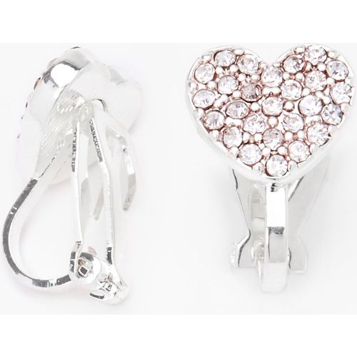 Boucles d'oreilles à clip cœur avec strass couleur - Claire's - Modalova