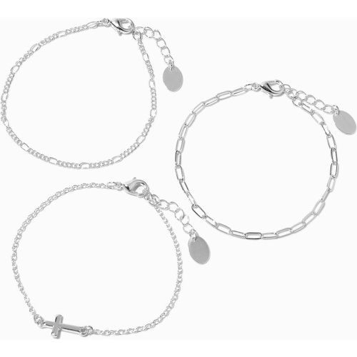 Bracelets de chaîne croix couleur bijoux recyclés Claire’s - Lot de 3 - Claire's - Modalova