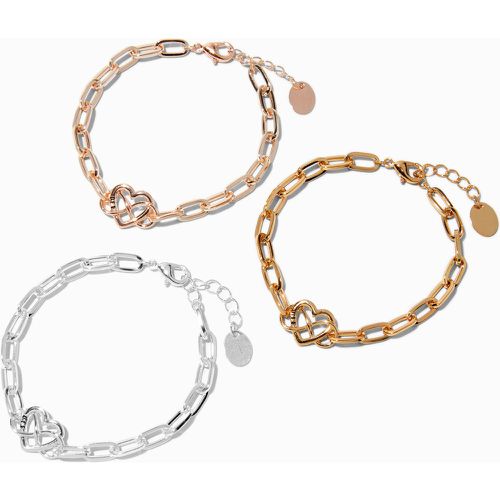 Bracelets cœur symbole de l’infini en métaux mixtes best friends - Lot de 3 - Claire's - Modalova
