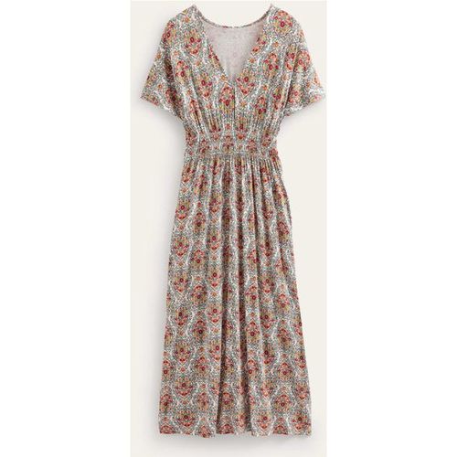 Robe longue en jersey avec taille smockée - Boden - Modalova