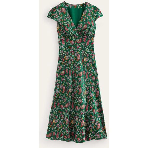 Robe midi style 40s en satin à taille empire - Boden - Modalova