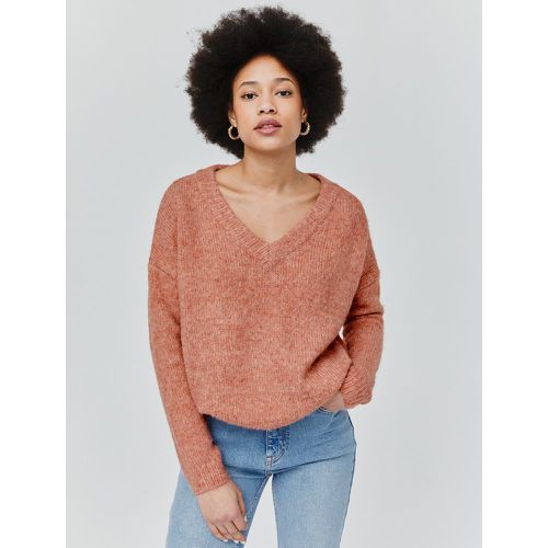 Pull col V Femme Rose pâle - BZB - Modalova