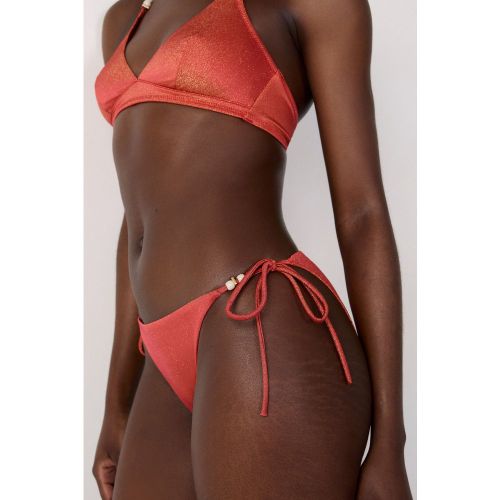 Culotte de bikini ficelle bas de maillot à nouer pailleté - Lumineux - 34 - Etam - Modalova