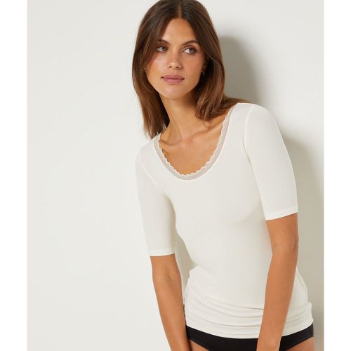 T-shirt manches courtes maille thermique - Warm Me Up Lace - XS - - Etam - Modalova