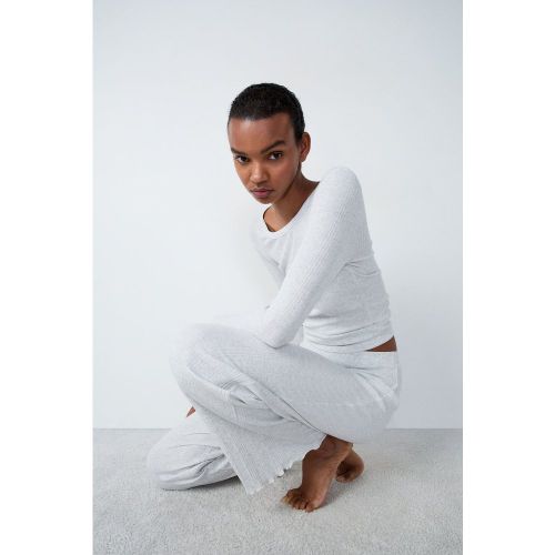 Pantalon de pyjama droit côtelé en coton - Coly - M - Etam - Modalova