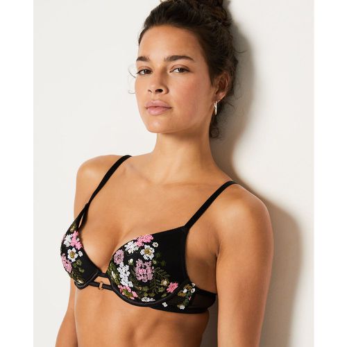 Soutien-gorge n.2 - le push up plongeant brodé - Perle - 85B - Etam - Modalova