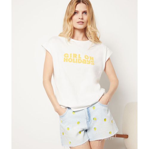 T-shirt imprimé 'girl on holidays' en coton - Boliday - S - - Etam - Modalova