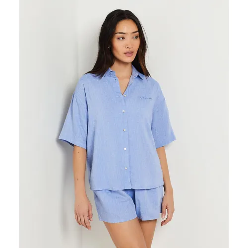 Chemise de pyjama manches courtes en lin mélangé - Bodes - XS - Etam - Modalova