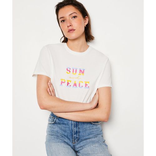 T-shirt manches courtes 'sun peace' en coton - Peace - XS - - Etam - Modalova