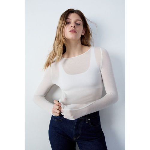 T-shirt manches longues col bateau avec cachemire en maille thermique - Warmlight - XS - Etam - Modalova