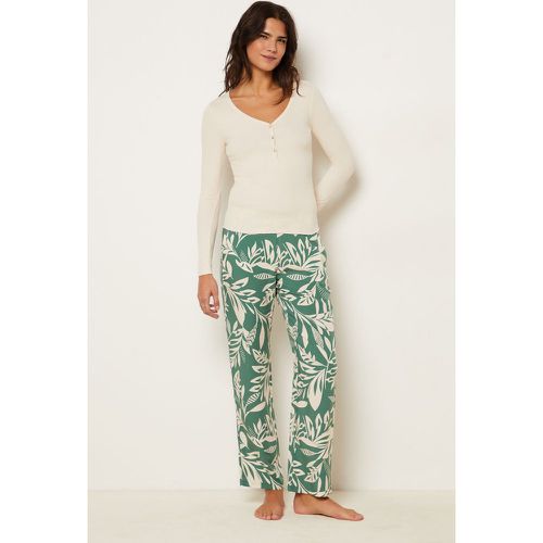 Pantalon de pyjama coupe droite imprimé palmier - Aerri - XL - - Etam - Modalova