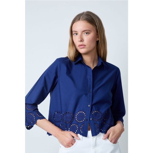 Chemise manches longues en coton broderie anglaise - Victorine Brod - XS - Etam - Modalova