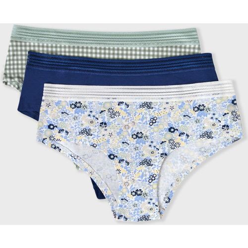 Lot de 3 shortys en coton et dentelle - Jackie Lace - XS - Etam - Modalova