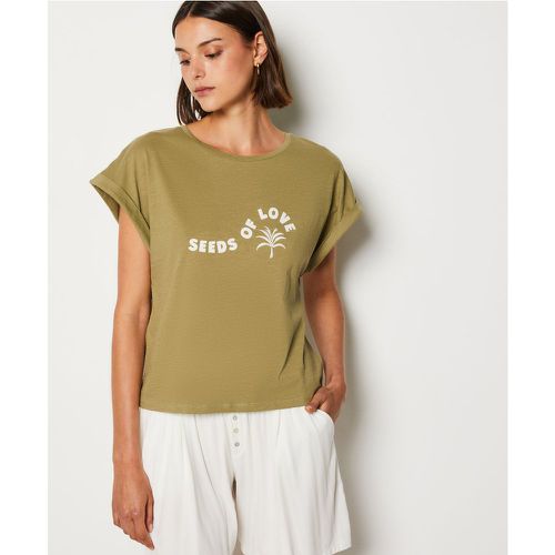 T-shirt manches courtes en coton 'seeds of love' - Silya - XS - Etam - Modalova