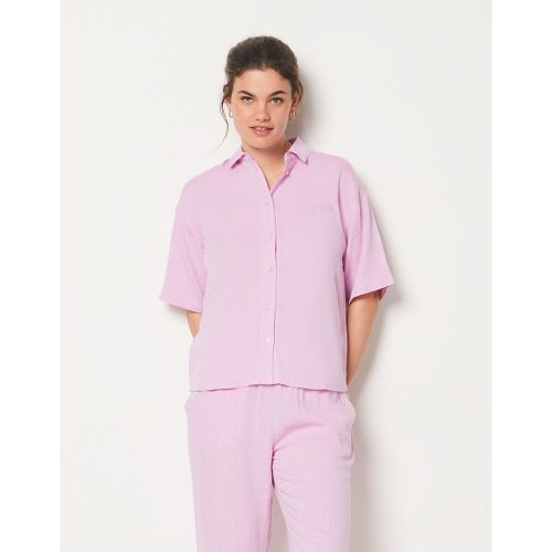 Chemise de pyjama manches courtes en lin mélangé - Bodes - XS - - Etam - Modalova