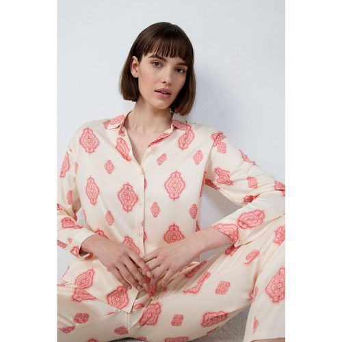 Chemise de pyjama manches longues satinée à motifs - Jios - XS - Etam - Modalova