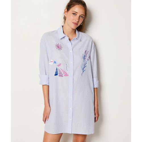 Chemise de nuit brodée en coton - Beline - S - Etam - Modalova