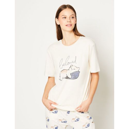 T-shirt de pyjama motifs chats 'beloved' - Lovy - XS - Etam - Modalova