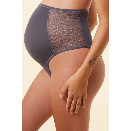 Tanga taille haute en dentelle et microfibre - Mom Confort - S - - Etam - Modalova