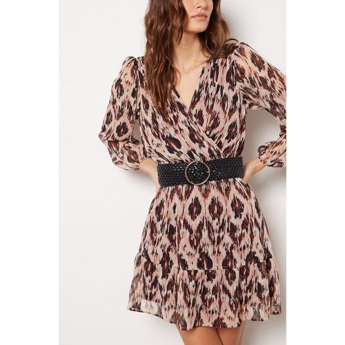 Robe courte col v imprimé léopard - Lila - XL - - Etam - Modalova