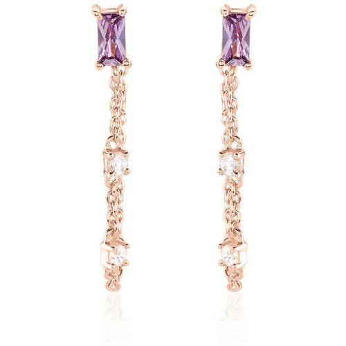 Boucles D'oreilles Pendantes Purple Mood Argent Oxydes - Histoire d'Or - Modalova