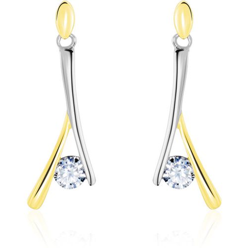 Boucles D'oreilles Pendantes Formev Or Oxyde De Zirconium - Histoire d'Or - Modalova