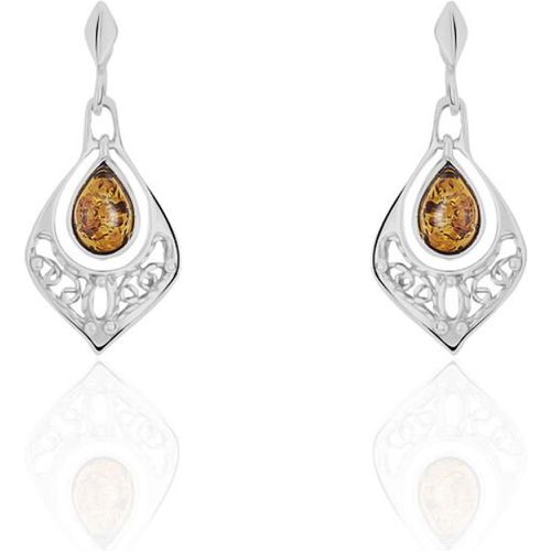 Boucles D'oreilles Pendantes Doralyn Argent Ambre - Histoire d'Or - Modalova