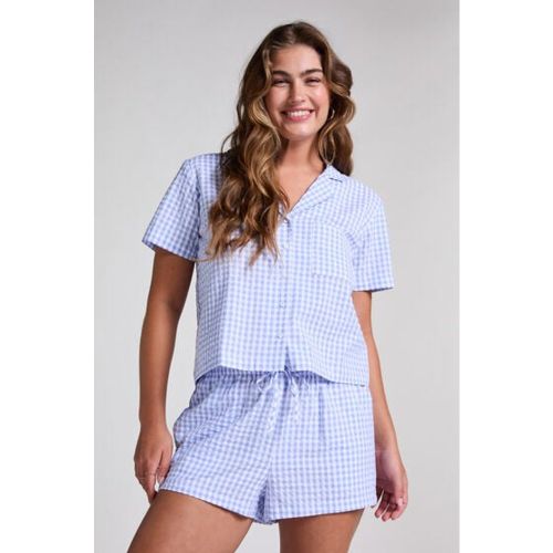 Hunkemöller Short Seersucker Bleu - Hunkemöller - Modalova