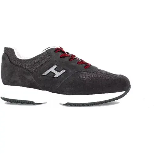 Interactive - Sneakers en croûte de cuir et toile avec lacets colorés 10 - Hogan - Modalova