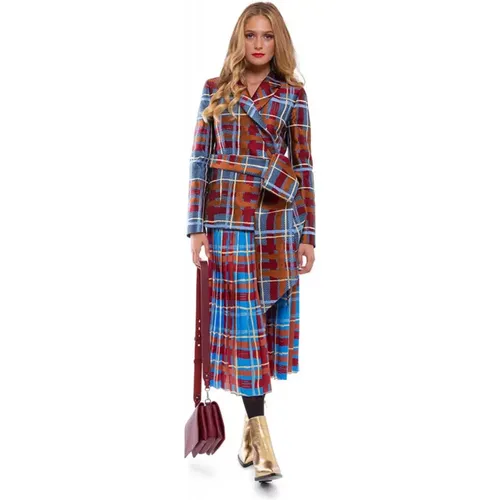 Veste avec imprimé écossais et noeud décoratif 40 - Stella Jean - Modalova