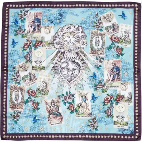 Foulard en twill de soie imprimé tarot 70x70 - For Restless Sleepers - Modalova
