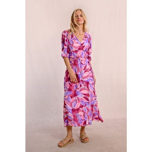 Robe longue portefeuille imprimée - MOLLY BRACKEN - Modalova