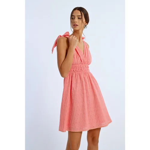 Robe courte, épaules nouées - LILI SIDONIO - Modalova